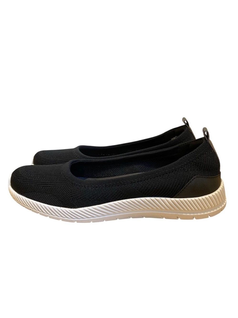 Easy Spirit GLITZ11 style flat shoes ballerinas loafers black white sole size 9